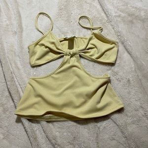 Yellow cutout tank top